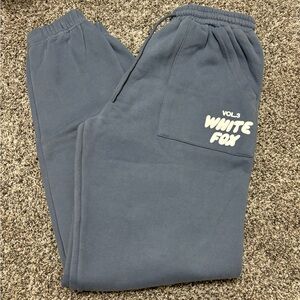 Ocean White Fox XS Joggers